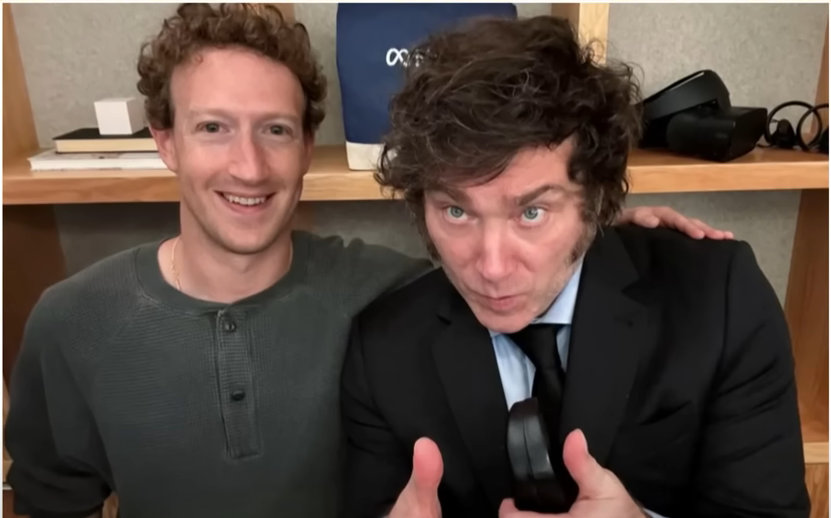 Mark Zuckerberg y Javier Milei